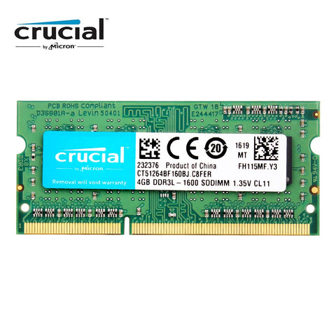 Crucial RAM SO DIMM DDR3 DDR3L 8GB 4GB  1333MHZ 1066MHz 1600 mhz