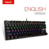 HAVIT Mechanical Keyboard 104 Keys Blue Switch Gaming Keyboard
