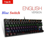 HAVIT Mechanical Keyboard 87/104 keys Blue or Red Switch