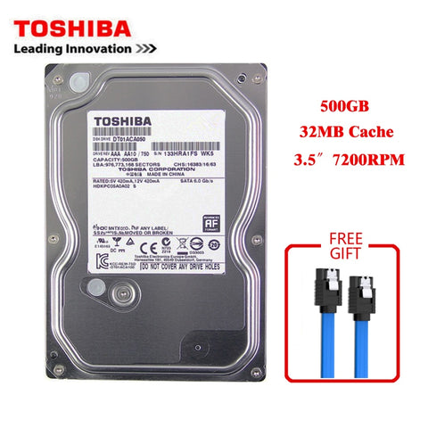 Toshiba brand 500GB desktop computer 3.5" internal mechanical